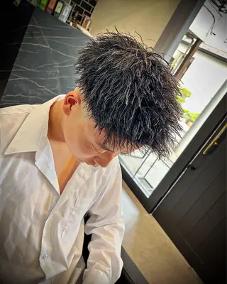 ショート パーマ ヘアアレンジ メンズ men'slapis YUTOのヘアスタイル