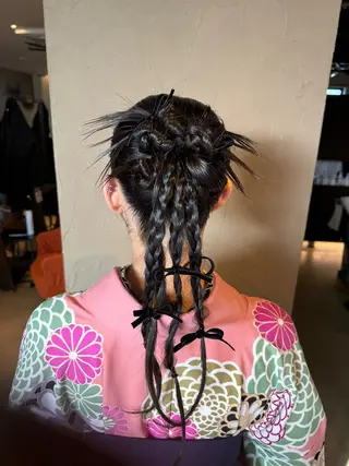 セミロング ヘアアレンジ 西井 ひなのヘアスタイル