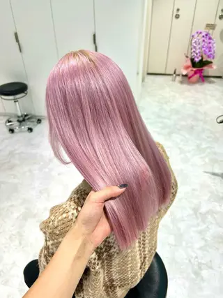 ロング ハイトーン/ケア ブリーチ/sEnAのヘアスタイル