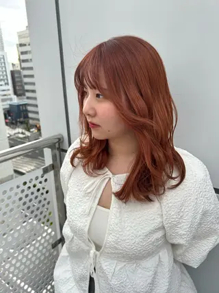 セミロング カラー 🍑暖色/ヘアセット NANOHA🍑のヘアスタイル