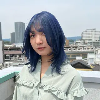 セミロング カラー ヘアアレンジ TIDEHAIR SHIHOのヘアスタイル