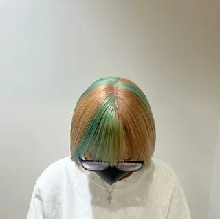 ミディアム ブリーチカラー特化 美容師/𝕐𝕌𝕀のヘアスタイル