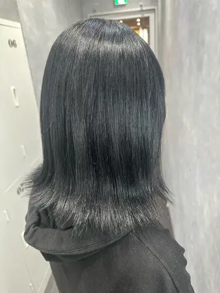 ミディアム カラー 透明感/ブリーチ縮毛 /髪質改善/星野純一のヘアスタイル