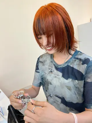 ミディアム 透明感カラー/カット 髪質改善/森栄範のヘアスタイル