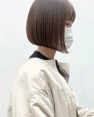 ミディアム ブリーチ/ウルフ ハッシュカット/石山のヘアスタイル