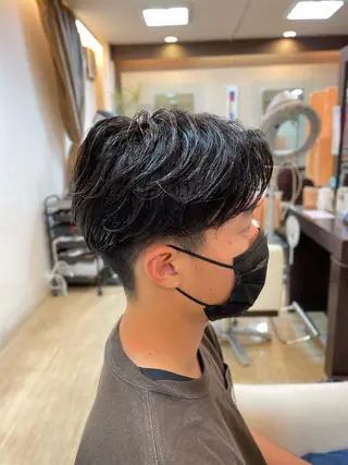 ミディアム パーマ メンズ メンズパーマ 赤司 泰樹のヘアスタイル