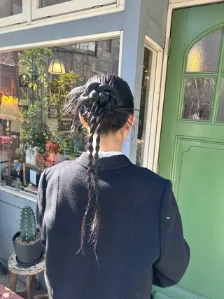 ロング ヘアアレンジ 清水千優/パーマ/透 明感カラー/メンズのヘアスタイル