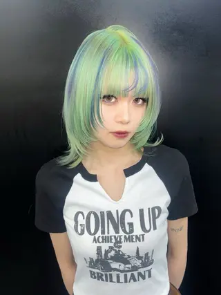 ミディアム カラー ミリ/原宿/ハイ トーンカラー💫のヘアスタイル