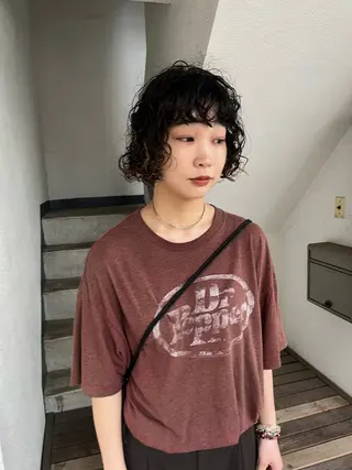 ショート パーマ ボブパーマ/パーマ ウルフパーマのヘアスタイル