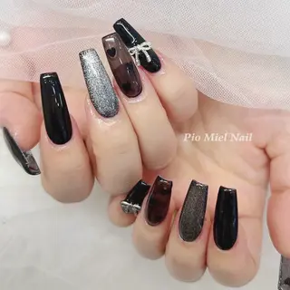 ロング カラー momo 長さだしのネイルデザイン