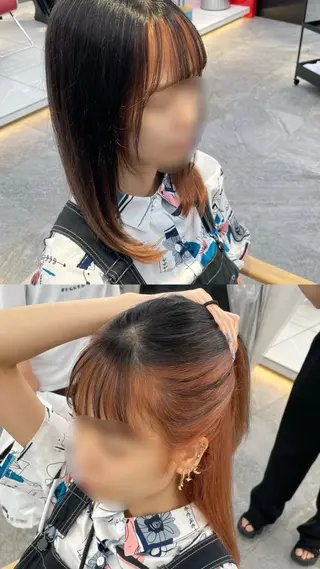 セミロング カラー Little×Ray所属・Ayu🩶 カットモデル募集中のヘアスタイル
