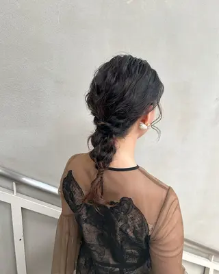 ミディアム ヘアアレンジ 髪質改善 / 透明感 カラー / 冨成のヘアスタイル