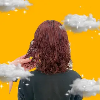 ミディアム カラー パーマ hollo原宿所属・パーマ/ハイトーン 🎀Rumiのヘアスタイル