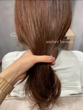 セミロング カラー 久力琴音''透明感 カラー''アレンジのヘアスタイル