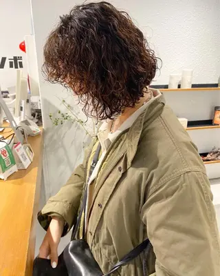 ミディアム カラー パーマ ヘアアレンジ メンズ キッズ ネイル マツエク・マツパ アイブロウ パーマスタイル🔅 sayacaのヘアスタイル
