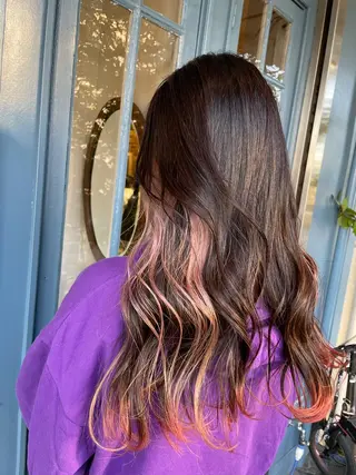 セミロング ブリーチ毛矯正.髪質 改善.髪にドラマをのヘアスタイル