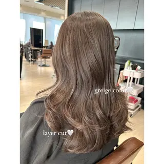 ミディアム カラー 🍼顔周りカット/ レイヤー/小川華奈のヘアスタイル