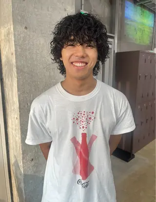 ショート パーマ メンズ ナガノリノ /ボブ/ ベージュ/暖色のヘアスタイル