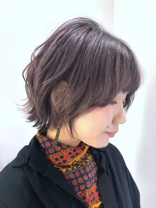 ショート カラー パーマ ヘアアレンジ GRAND OMOTESANDOのヘアスタイル