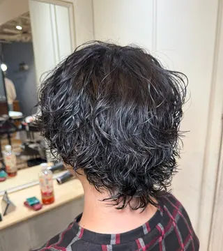 ショート カラー パーマ メンズ メンズカット/パーマ 艶カラーTAIGA︎のヘアスタイル