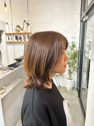 ミディアム やりすぎないパーマ ニュアンスパーマのヘアスタイル