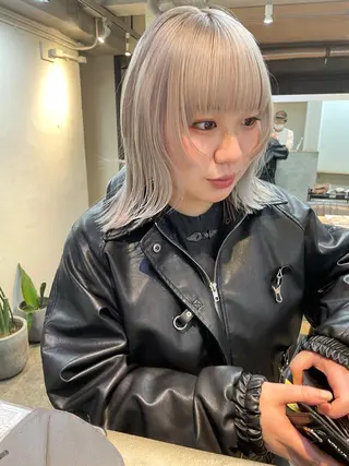 ミディアム カラー ヘアアレンジ 丸山渉/パーマ エフェクトブリーチのヘアスタイル