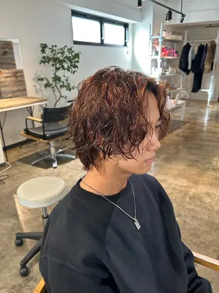 ショート パーマ メンズ become men's hair 名駅店所属・名駅/フェザーパーマ 韓国ヘア/森岡のヘアスタイル