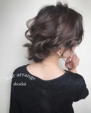セミロング カラー ヘアアレンジ ハイライト、レイヤー カット/西梅田/中西のヘアスタイル