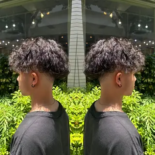 ショート パーマ メンズ ☻モエカ/ハイトーン アレンジ☻のヘアスタイル