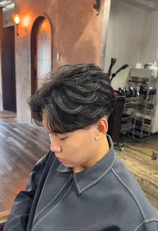 ショート パーマ メンズ メンズカット/パーマ 艶カラーTAIGA︎のヘアスタイル