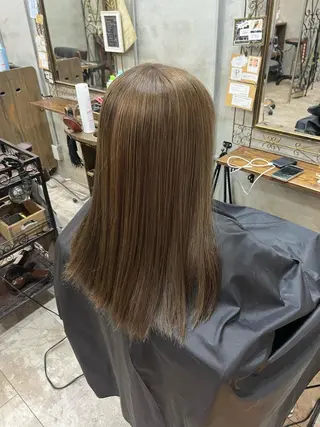 ロング カラー 艶髪/ハイトーン/ ヘアセット/モエノのヘアスタイル