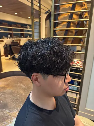 パーマ メンズ 漢眉毛/メンズパーマ /メッシュ/ヒロヤのヘアスタイル