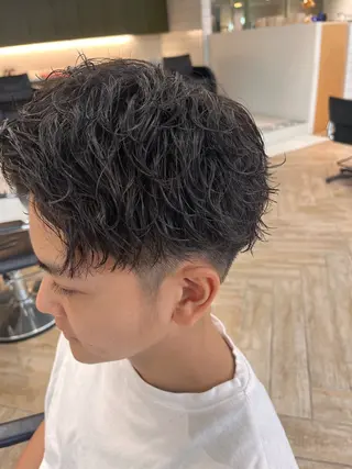 ショート パーマ メンズ LUVISM万代 佐藤里咲/新潟万代のヘアスタイル