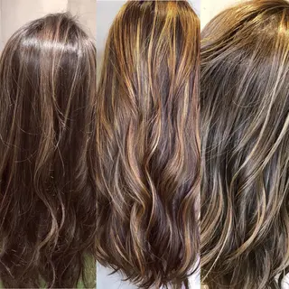 カラー ハイダメージ毛 縮毛矯正のヘアスタイル