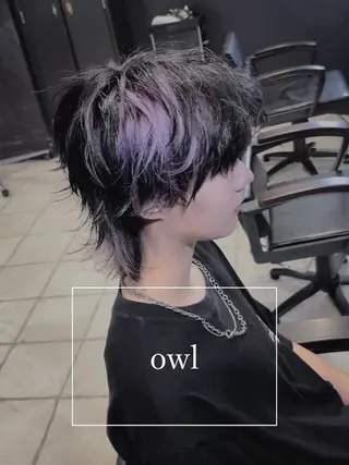 カラー メンズ 難波/メンズウルフ・ フェザーパーマ鶴田文のヘアスタイル