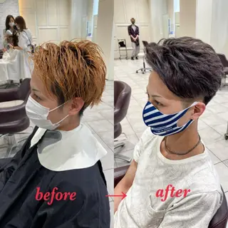 ショート カラー メンズ AVANCE.難波 店長 松元のヘアスタイル