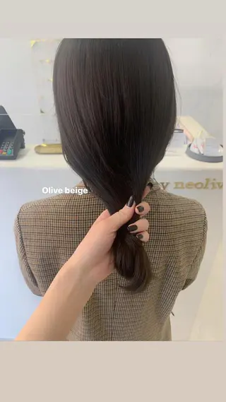 セミロング カラー 顔周りレイヤー 🎀マリノのヘアスタイル