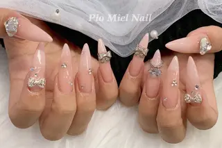 ロング カラー momo 長さだしのネイルデザイン