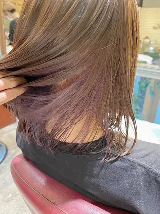 ミディアム ハイライト／レイヤー 木下翔太のヘアスタイル