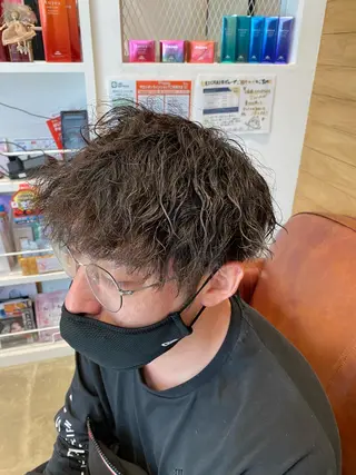 ショート パーマ メンズ 柴田 枝利子のヘアスタイル