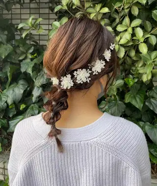 ミディアム ヘアアレンジ カワシマ セイカのヘアスタイル