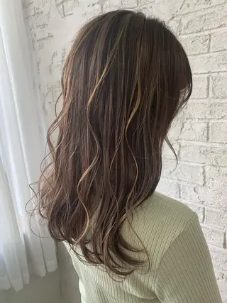 セミロング 🇺🇸ハイライト特 化美容師🇺🇸漆沢のヘアスタイル