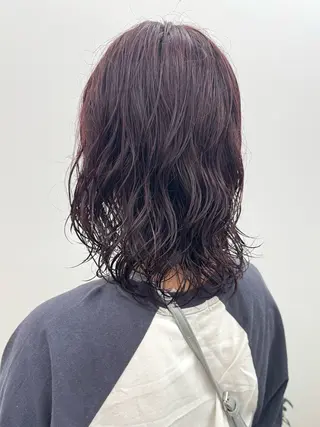 ミディアム カラー パーマ 後藤 陽花子のヘアスタイル