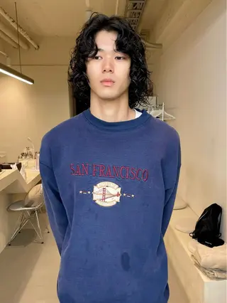 ミディアム パーマ メンズ 小岩 荘太のヘアスタイル