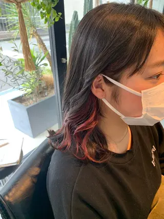 ミディアム カラー FERIA 池田 比嘉あゆ美のヘアスタイル