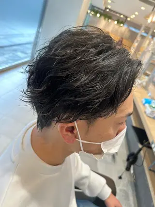 ミディアム パーマ メンズ 💈メンズ特化 美容師サキ💈のヘアスタイル