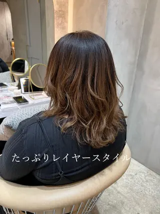 ミディアム ボブ/巻ける縮毛矯正 /韓国レイヤーはなのヘアスタイル