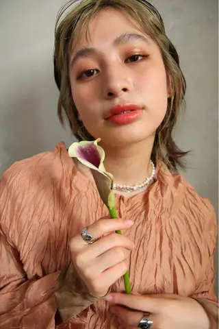 ミディアム Null 表参道所属・岩下昂世/ ハイトーン/デザインのヘアスタイル