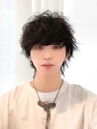 ショート カラー パーマ メンズ キッズ 顔周り特化/韓国ヘア /レイヤー/吉野幸大のヘアスタイル