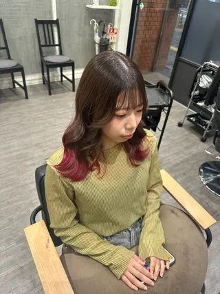 ミディアム カラー 艶髪レイヤー上田 紗也🇰🇷💗のヘアスタイル